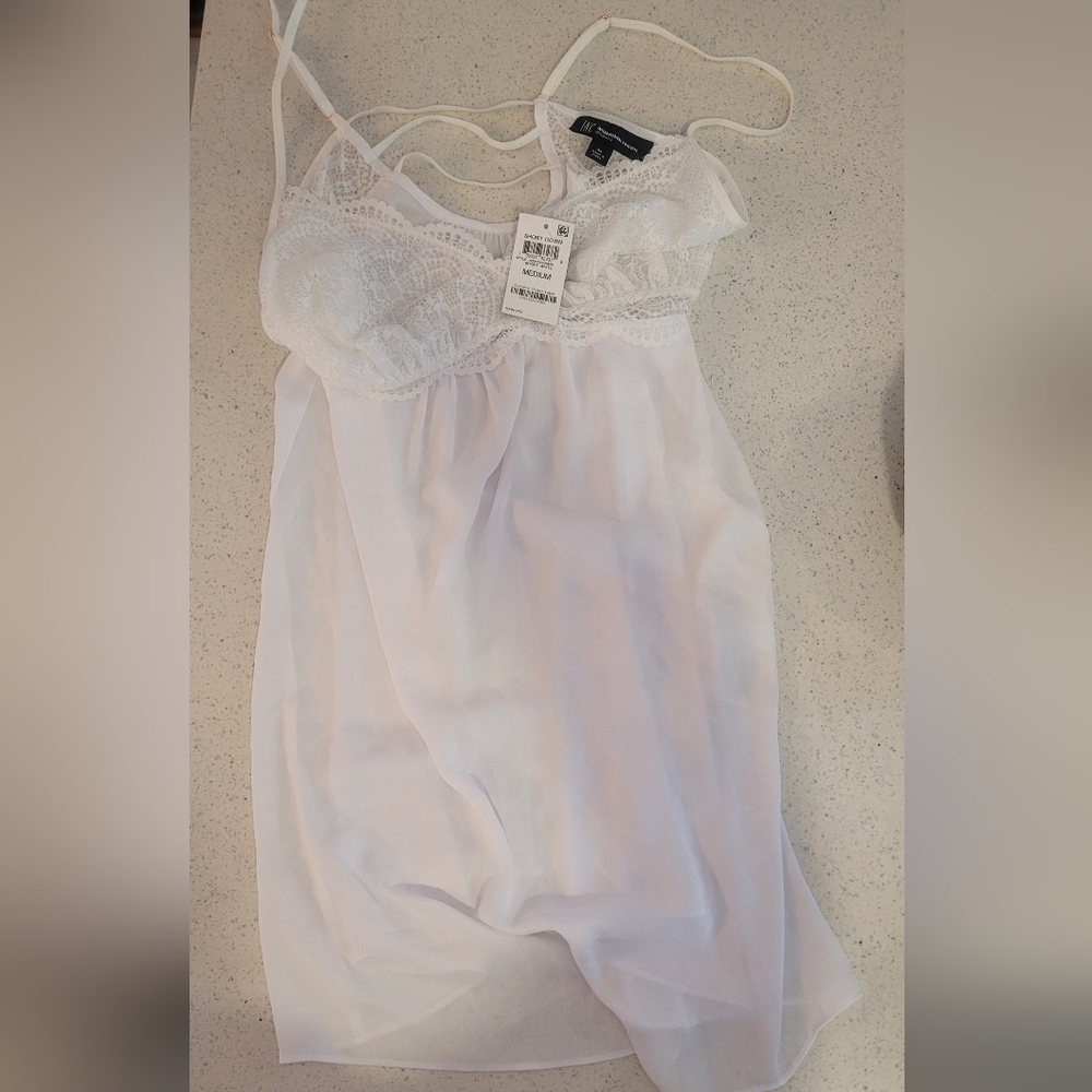 INC International Concepts White Lace Chemise